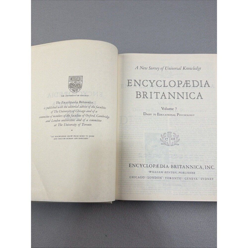 Vintage Encyclopedia Britannica Replacement Volume 7 Gold Daisy Eduactional - Picture 6 of 9